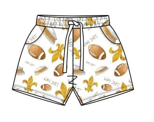 The Who Dat Football Bamboo Shorts by SeersuckerJOEY LLC.
