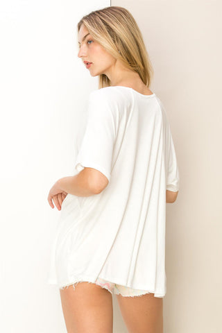 Oversized Short Sleeve Top Women's Top    - Chickie Collective