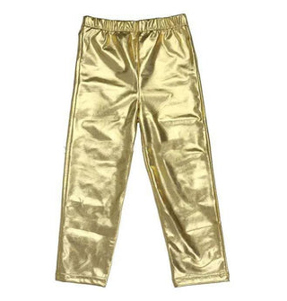 Gold Metallic Girls Leggings - Chickie Collective