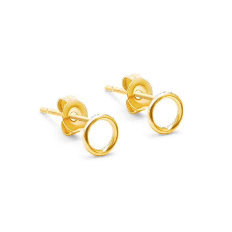 Elegant Gold Plated Hollow Stud Earrings     - Chickie Collective