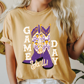 LSU Tigers Game Day Ya'll Boots T-shirt    - Chickie Collective