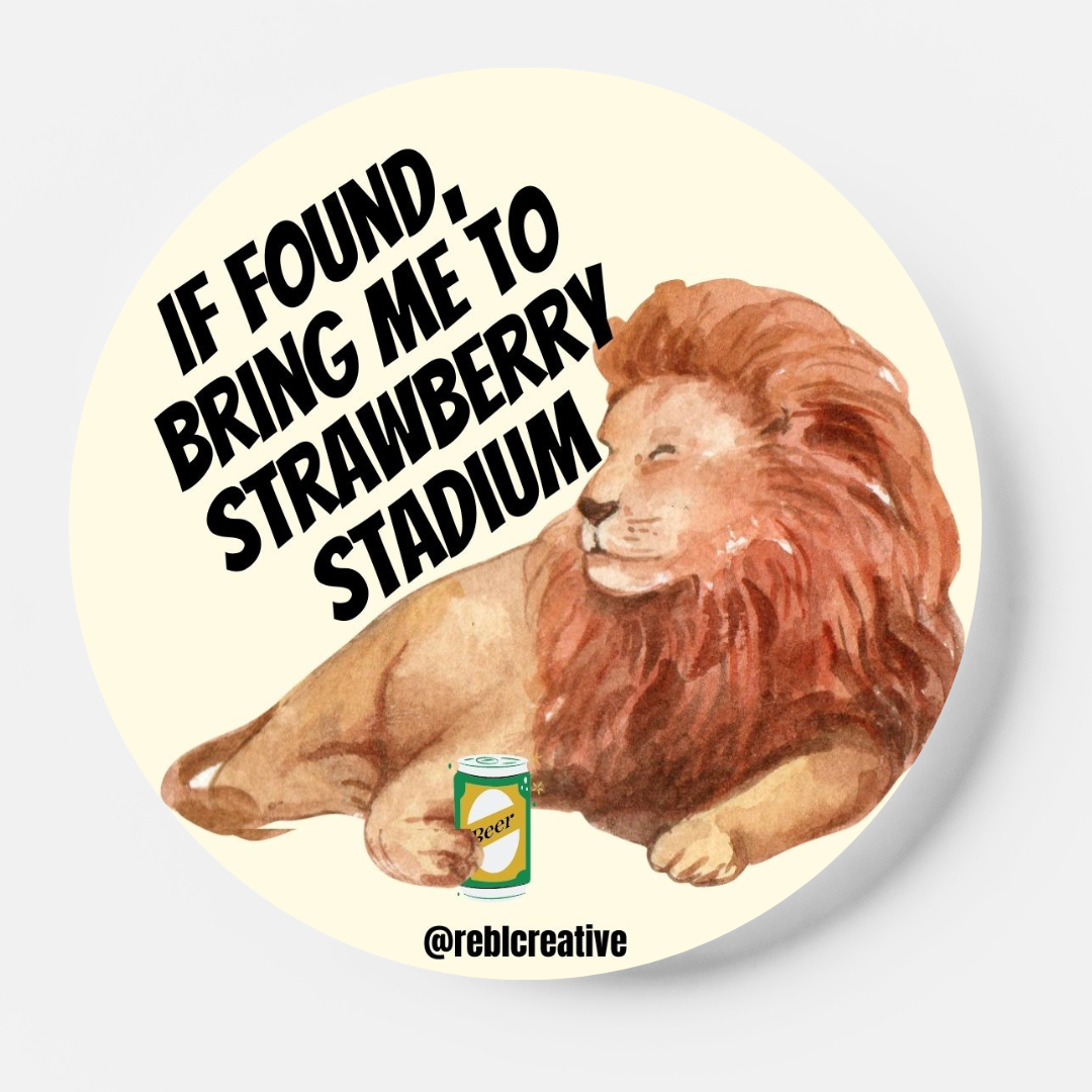 GAME DAY BUTTON - Strawberry Stadium Boozey Lions Styrofoam Cups    - Chickie Collective