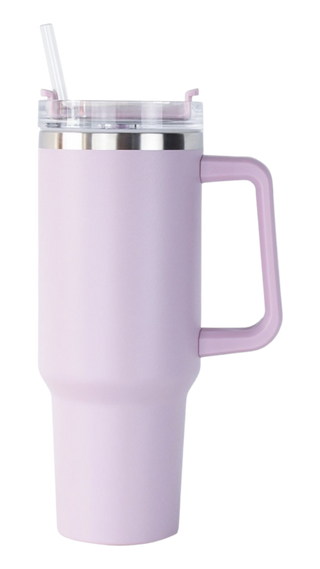 40oz Stainless Tumbler with Handle Tumbler Lavender   - Chickie Collective