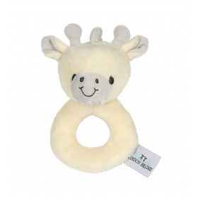 A Maison Chic London Bridge Plush Rattle toy with a tag on it.