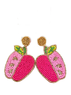 Beaded Earrings - Pink Apple Earring    - Chickie Collective