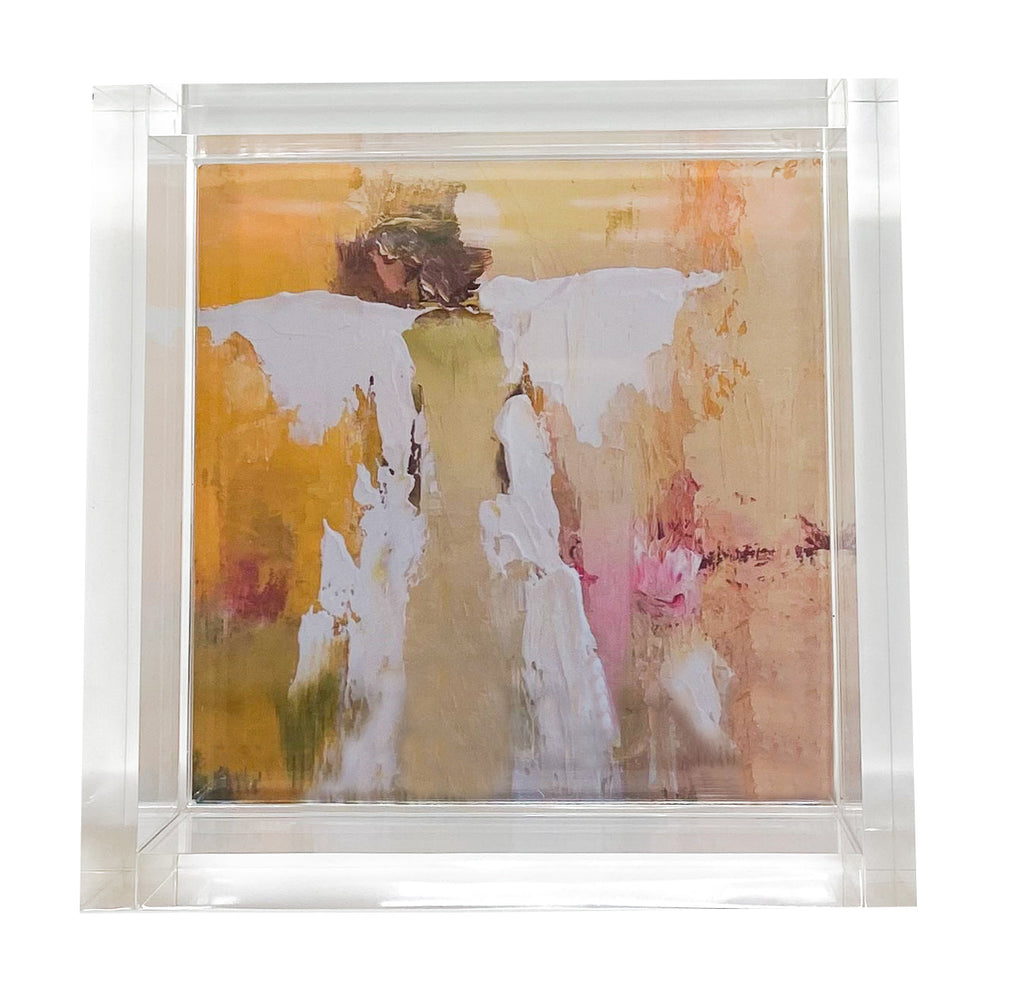 A Peace Trays by Anne Neilson depicting an angel in a yellow dress.